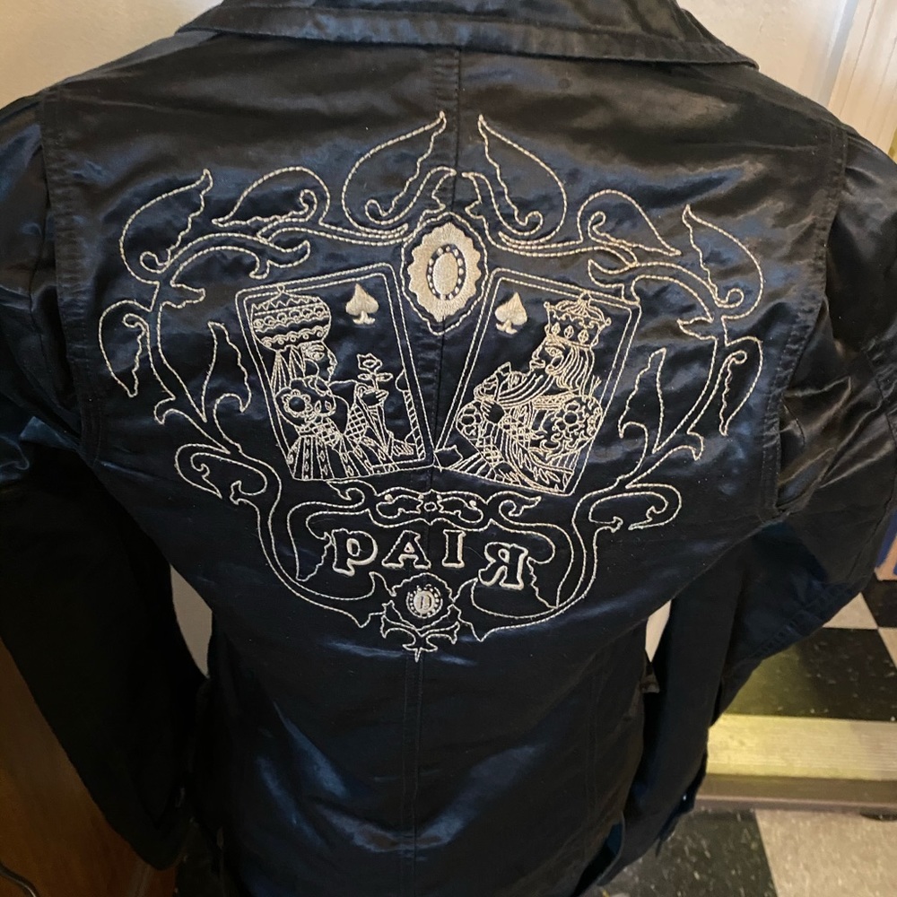 Vintage Black Satin Embroidered Diesel Moro Jacket